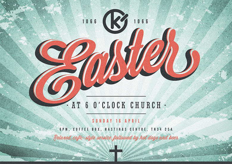 Church Flyer Design: King's 1066 – Easter