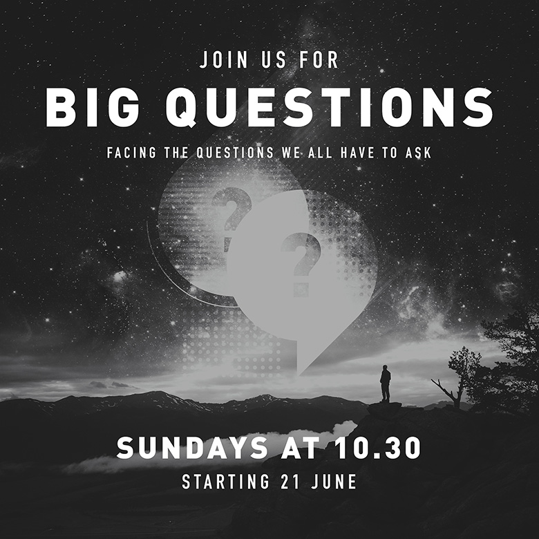Sermon Series Graphic – Big Questions – Facing the questions we all have to ask